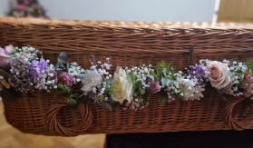 Lavender Pearl Flower Garland Casket Spray