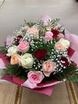 Twenty mixed roses